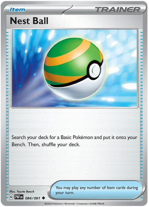 Nest Ball 084/091 Uncommon Reverse Holo Pokemon Card (SV 4.5 Paldean Fates)