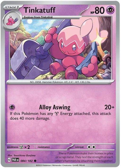 Tinkatuff 084/182 Common Pokemon Card (SV04 Paradox Rift)