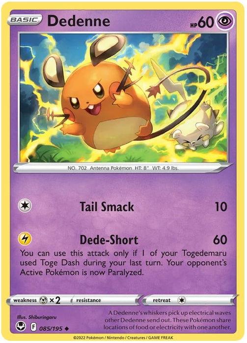 Dedenne 085/195 Uncommon Pokemon Card (SWSH Silver Tempest)