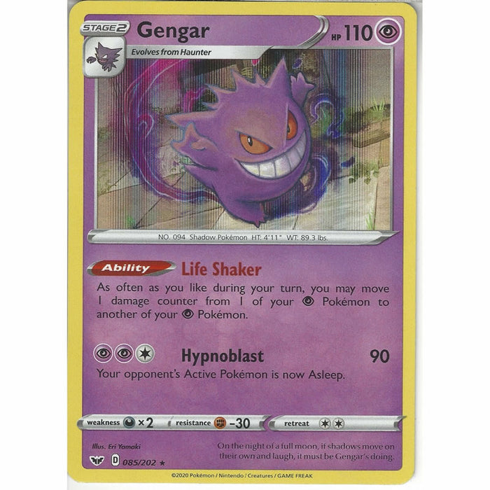 Gengar 085/202 Rare Holo Pokemon Card (Sword & Shield)