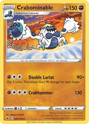 Crabominable 085/198 Uncommon Pokemon Card (SWSH Chilling Reign)