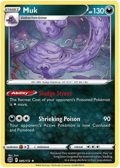 Muk 085/172 Rare Pokemon Card (SWSH Brilliant Stars)