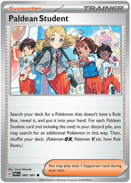 Paldean Student 085/091 Common Pokemon Card (SV 4.5 Paldean Fates)