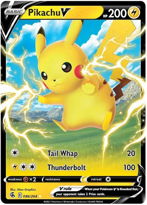 Pikachu V 086/264 Ultra-Rare Rare Pokemon Card (SWSH Fusion Strike)