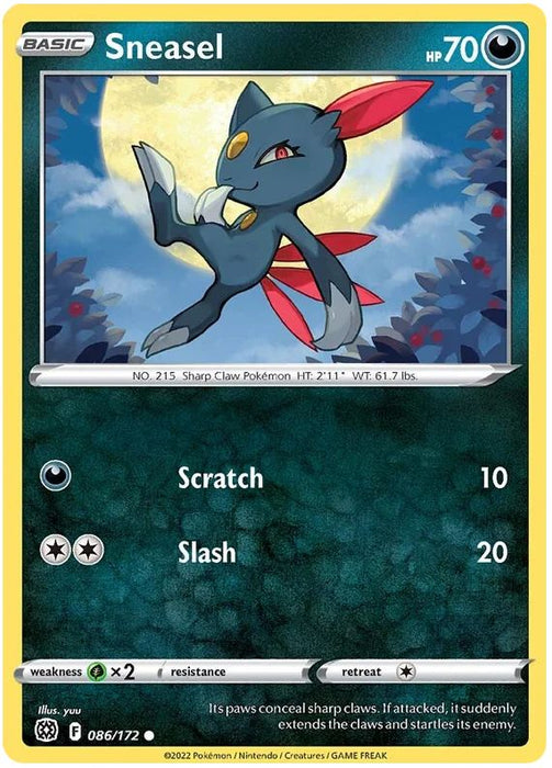 Sneasel 086/172 Common Pokemon Card (SWSH Brilliant Stars)