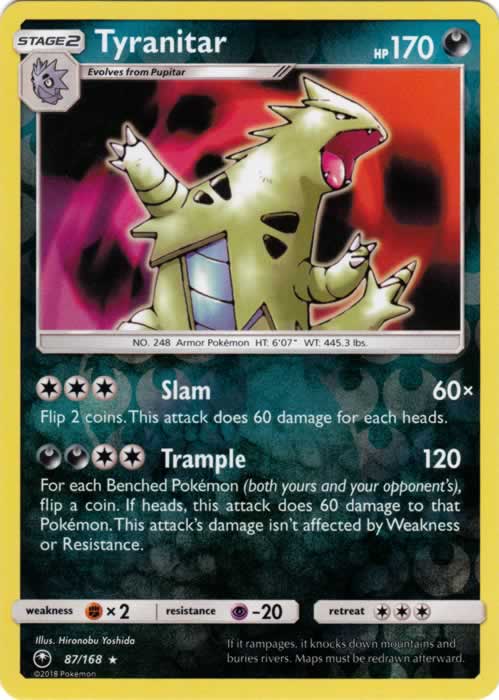 Tyranitar 87/168 Rare Holo Reverse Holo Pokemon Card (Celestial Storm)