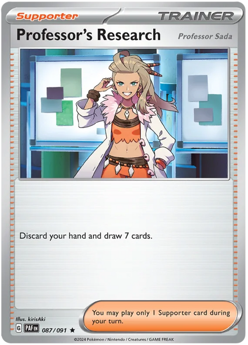 Professor's Research [Professor Sada] 087/091 Rare Pokemon Card (SV 4.5 Paldean Fates)