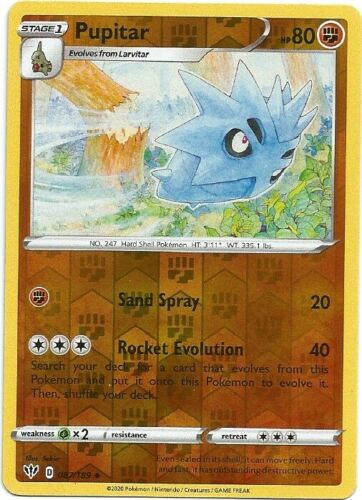 Pupitar 087/189 Uncommon Reverse Holo Pokemon Card (Darkness Ablaze) — Titan Cards Ltd