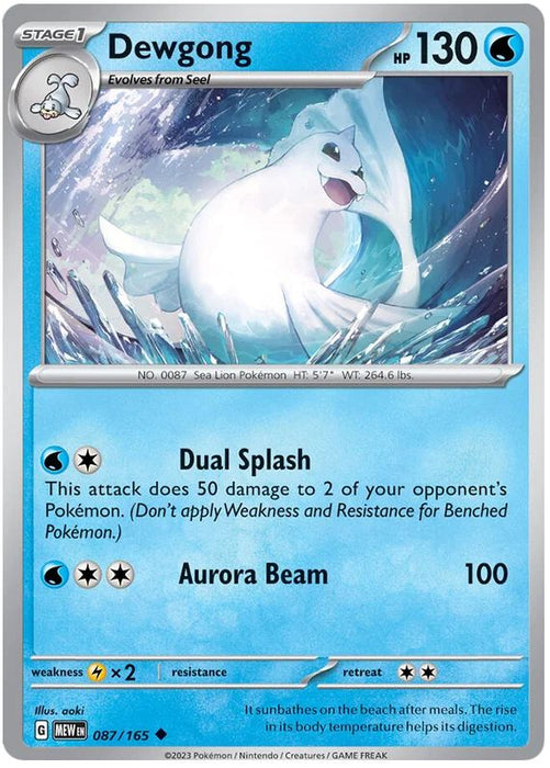 Dewgong 087/165 Uncommon Pokemon Card (Pokemon SV 151)