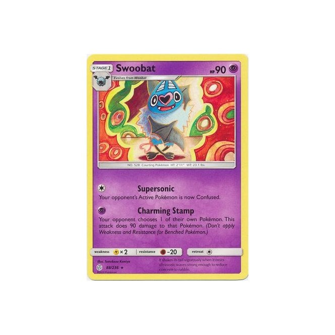 Swoobat 88/236 Rare Pokemon Card (Cosmic Eclipse)