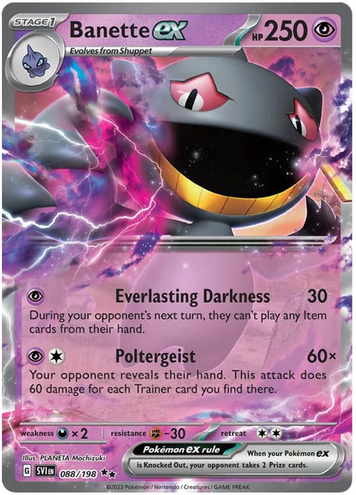 Banette ex 088/198 Rare Double Pokemon Card (Scarlet & Violet Base)