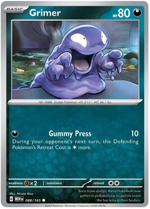 Grimer 088/165 Common Pokemon Card (Pokemon SV 151)