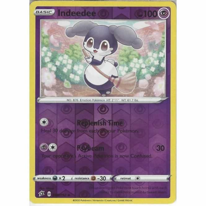 Indeedee 088/192 Uncommon Reverse Holo Pokemon Card (SWSH Rebel Clash)