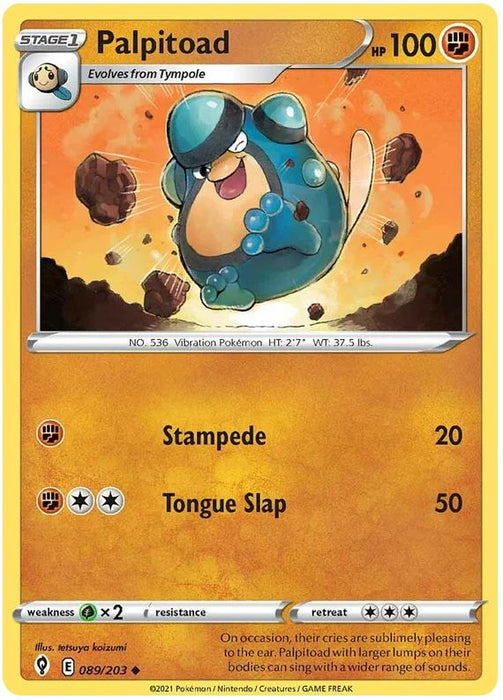 Palpitoad 089/203 Uncommon Pokemon Card (SWSH Evolving Skies)