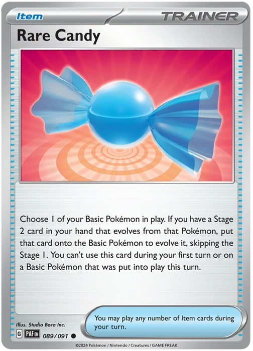 Rare Candy 089/091 Common Reverse Holo Pokemon Card (SV 4.5 Paldean Fates)