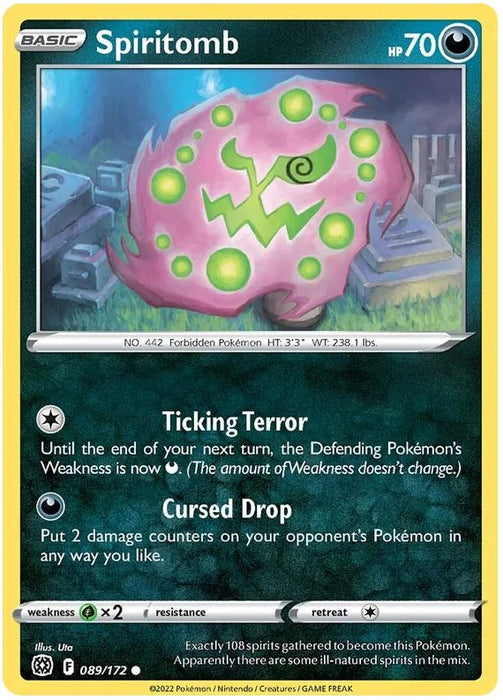 Spiritomb 089/172 Common Reverse Holo Pokemon Card (SWSH Brilliant Stars)