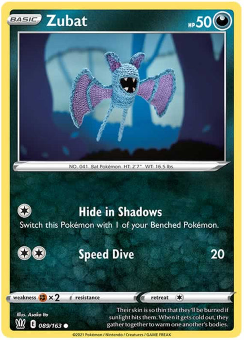 Zubat 089/163 Common Pokemon Card (Battle Styles)