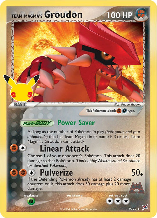 Team Magma's Groudon 9/95 (EX Team Magma vs Team Aqua) Rare Holo Pokemon Card (Celebrations Classic Collection)