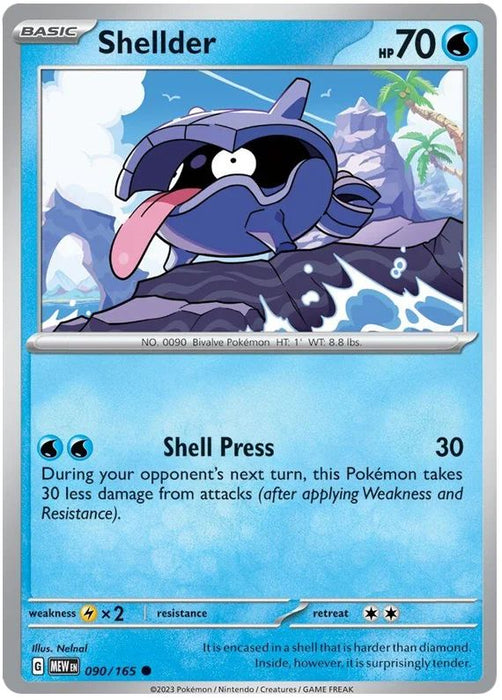 Shellder 090/165 Common Pokemon Card (Pokemon SV 151)