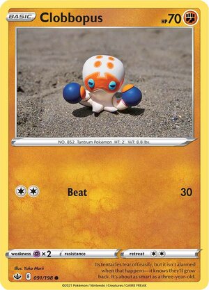 Clobbopus 091/198 Common Reverse Holo Pokemon Card (SWSH Chilling Reign)