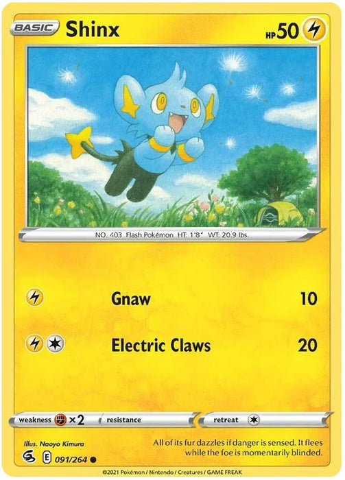 Shinx 091/264 Common Reverse Holo Pokemon Card (SWSH Fusion Strike)