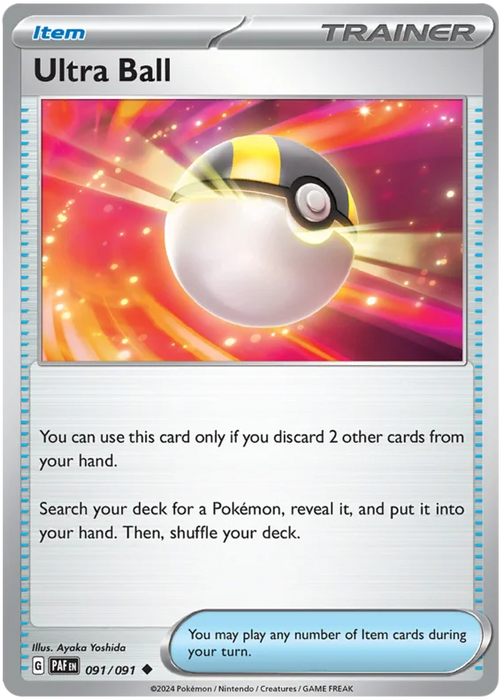 Ultra Ball 091/091 Uncommon Reverse Holo Pokemon Card (SV 4.5 Paldean Fates)