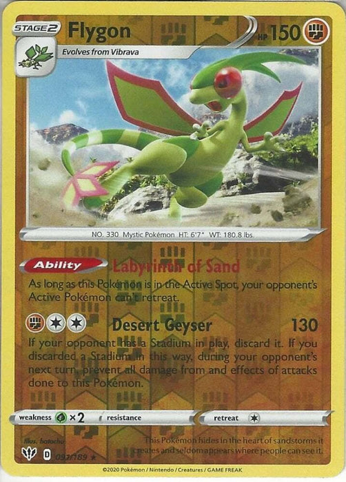 Flygon 091/189 Rare Reverse Holo Pokemon Card (Darkness Ablaze)