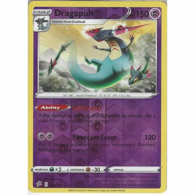 Dragapult 091/192 Rare Reverse Holo Pokemon Card (SWSH Rebel Clash)