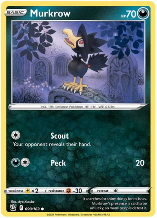 Murkrow 093/163 Common Pokemon Card (Battle Styles)