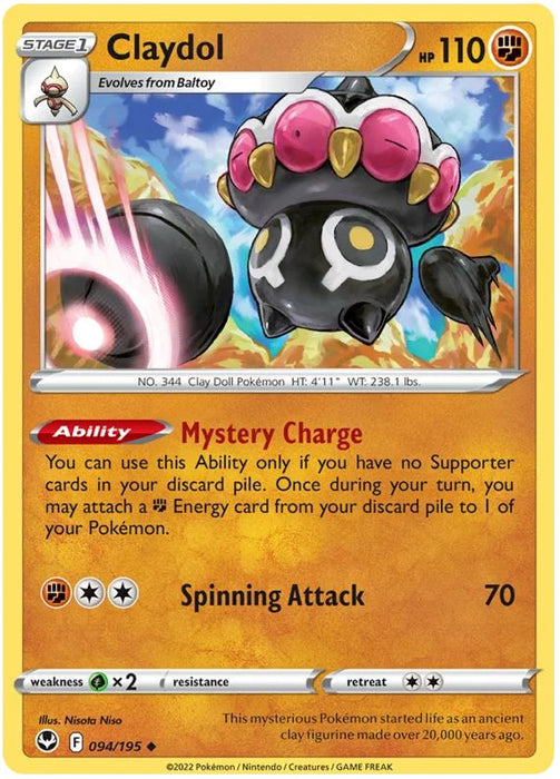 Claydol 094/195 Uncommon Pokemon Card (SWSH Silver Tempest)