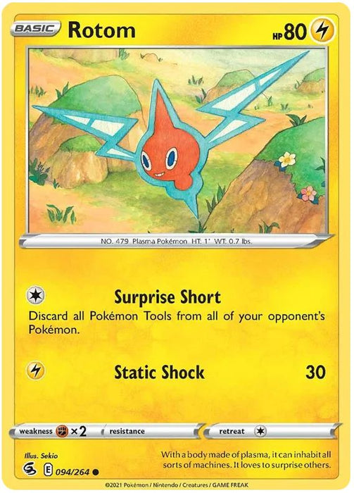 Rotom 094/264 Common Reverse Holo Pokemon Card (SWSH Fusion Strike)