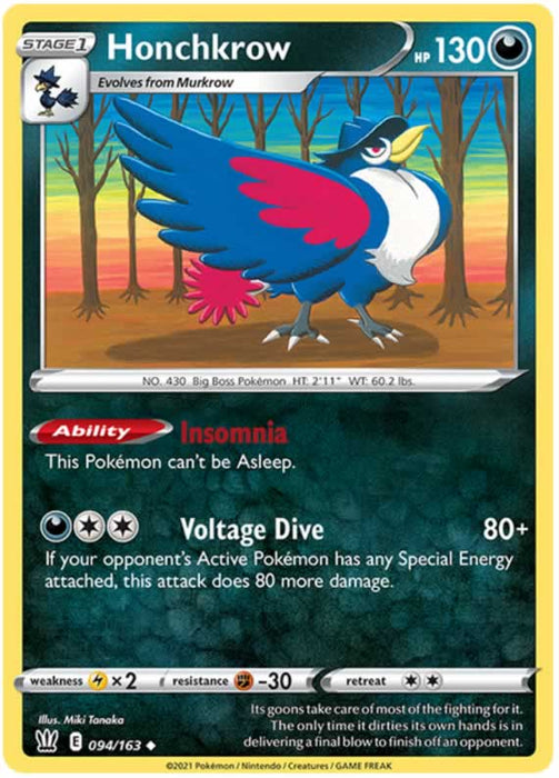 Honchkrow 094/163 Uncommon Pokemon Card (Battle Styles)