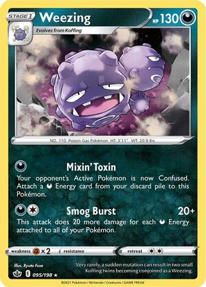 Weezing 095/198 Rare Pokemon Card (SWSH Chilling Reign)