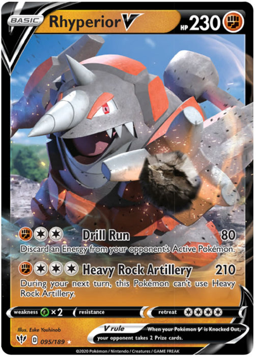 Rhyperior V 095/189 Ultra Rare Pokemon Card (Darkness Ablaze)