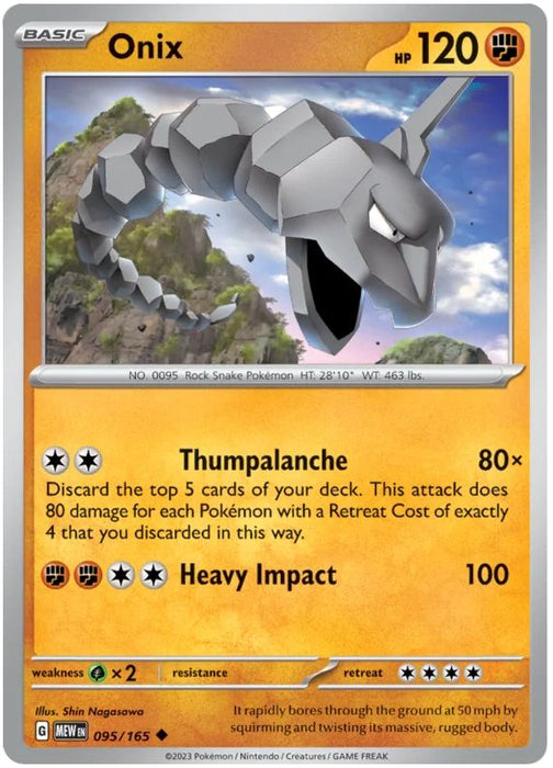 Onix 095/165 Uncommon Pokemon Card (Pokemon SV 151)