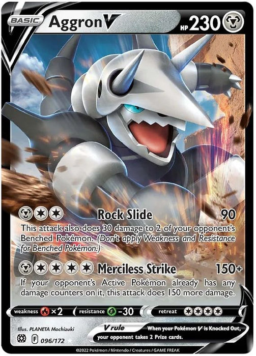 Aggron V 096/172 Ultra Rare Pokemon Card (SWSH Brilliant Stars)