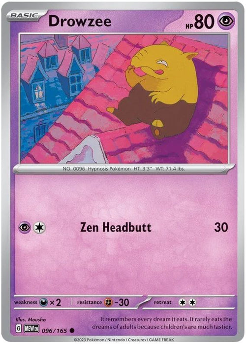 Drowzee 096/165 Common Pokemon Card (Pokemon SV 151)