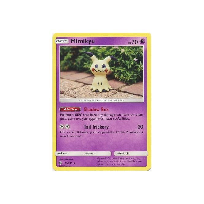 Mimikyu 97/236 Rare Pokemon Card (Cosmic Eclipse)