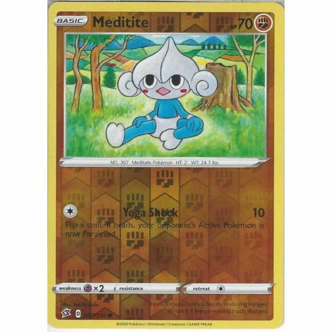 Meditite 097/192 Common Reverse Holo Pokemon Card (SWSH Rebel Clash)