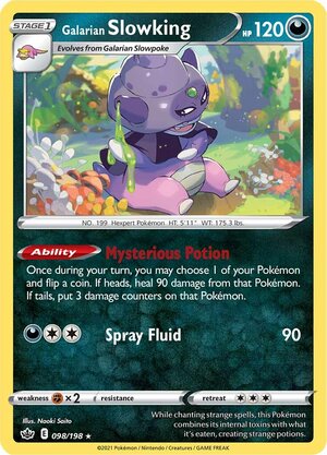 Galarian Slowking 098/198 Rare Holo Pokemon Card (SWSH Chilling Reign)