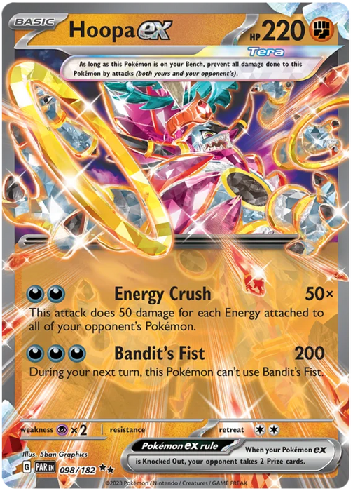 Hoopa ex 098/182 Double Rare Pokemon Card (SV04 Paradox Rift)