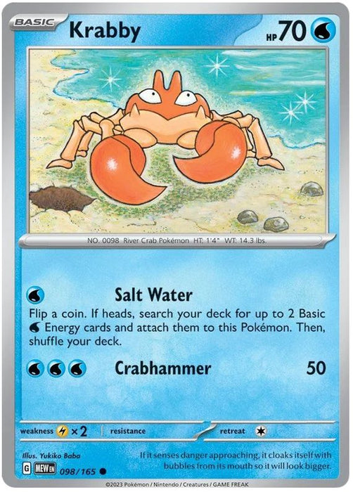 Krabby 098/165 Common Pokemon Card (Pokemon SV 151)