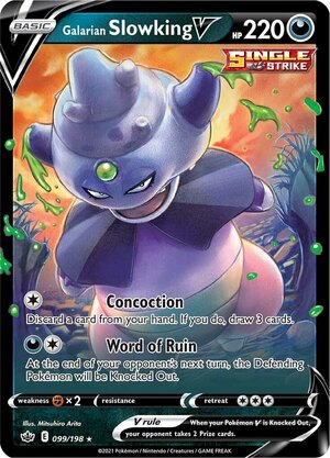 Galarian Slowking V 099/198 Ultra-Rare Rare Pokemon Card (SWSH Chilling Reign)