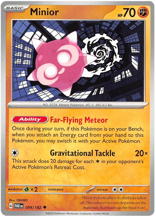 Minior 099/182 Uncommon Reverse Holo Pokemon Card (SV04 Paradox Rift)