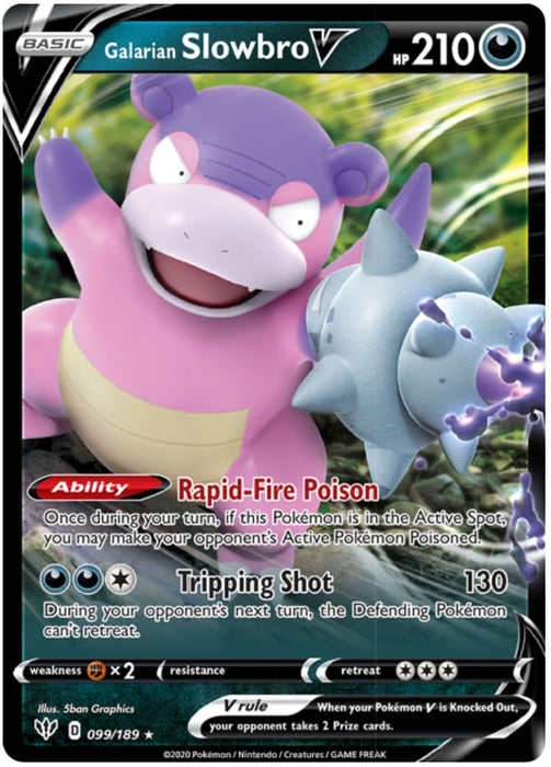 Galarian Slowbro V 099/189 Ultra Rare Pokemon Card (Darkness Ablaze)