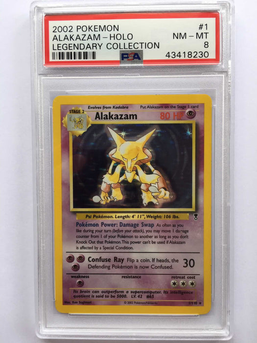 Alakazam 1/110 Rare Holo PSA 8 Near Mint-Mint Pokemon Card (Legendary Collection)