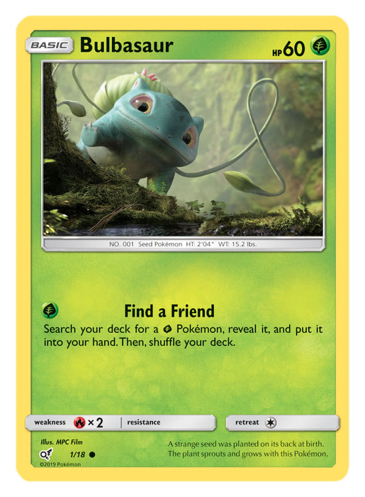 Bulbasaur 1/18 Common Pokemon Card (Detective Pikachu)