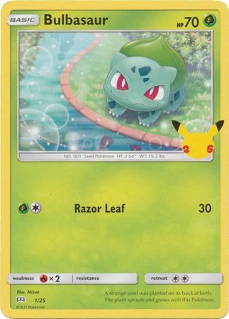 Bulbasaur 1/25 Non-Holo Pokemon Card (McDonalds Collection 2021)