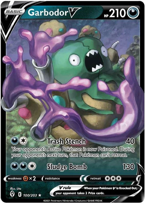 Garbodor V 100/203 Ultra Rare Pokemon Card (SWSH Evolving Skies)