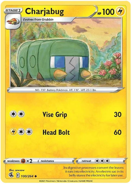 Charjabug 100/264 Uncommon Pokemon Card (SWSH Fusion Strike)